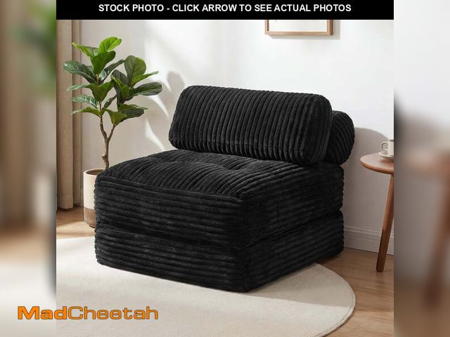 Lot 74-13815281 - Neche Single Corduroy Convertible Sleeper Sofa - Folding, Pillow Included, Back Support, Portable fo...