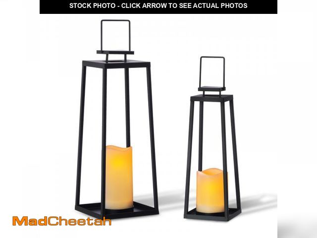 Lot 74-12052280 - Solar Lantern Decorative Outdoor Set of 2 (18ÃÂ¢Ã¢âÂ¬Ã¢âÂ¢ÃÂ¢Ã¢âÂ¬Ã¢âÂ¢ &amp; 15ÃÂ¢Ã¢âÂ...