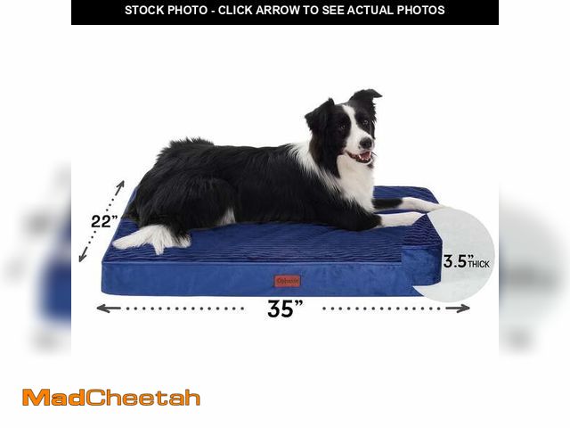 Lot 74-14585823 - Ophanie Navy Orthopedic Dog Bed for Large Dogs with Non-Slip Bottom, Waterproof and Machine Washable...