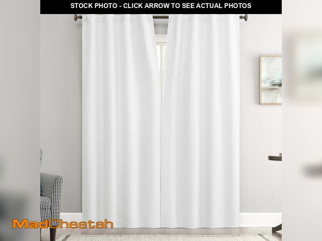 Lot 74-12886433 - Sun Zero Vance 2-Piece Magnetic Closure 100% Blackout Back Tab Curtain Panel Pair, 37"x84", White - ...