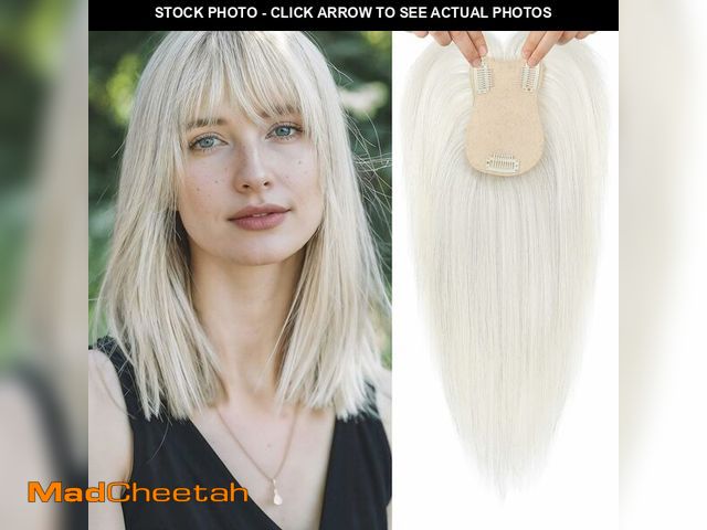 Lot 74-12453458 - Flufymooz 100% Real Human Hair Toppers, 12 Inch Human Hair Toppers for Thinning Hair Large Hand-wove...