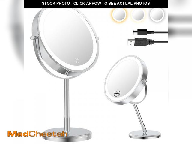 Lot 74-12306185 - Erlingeryi 7Ã¢â¬Â Travel Magnifying Mirror with Lights,1X/10X Double Sided Lighted Makeup Mirror w...