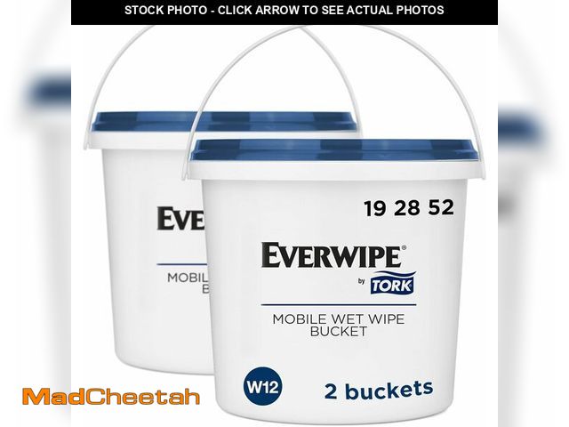 Lot 74-12664731 - Tork Everwipe Mobile Wet Wipe Buckets White, Resealable, Bucket Compatible with Everwipe Wipes Roll,...