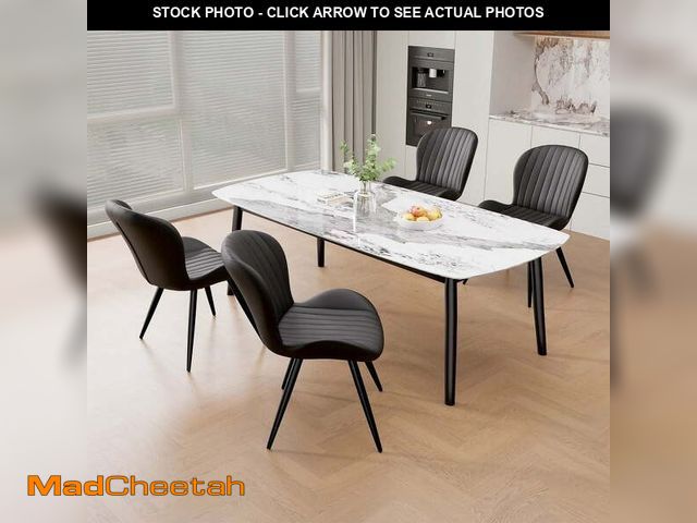 Lot 74-12889124 - Hawsaiy Upholstered Dining Chairs Set of 4, Modern Kitchen Chairs with Backrest and Metal Legs, 19" ...