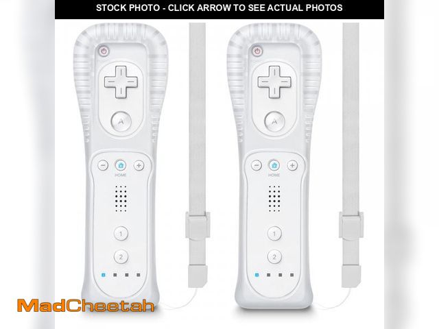 Lot 74-12218594 - MOLICUI Wii Remote Controller,Wii Controller 2 Pack With Wrist Strap and Silicone Case,White - UNUSE...