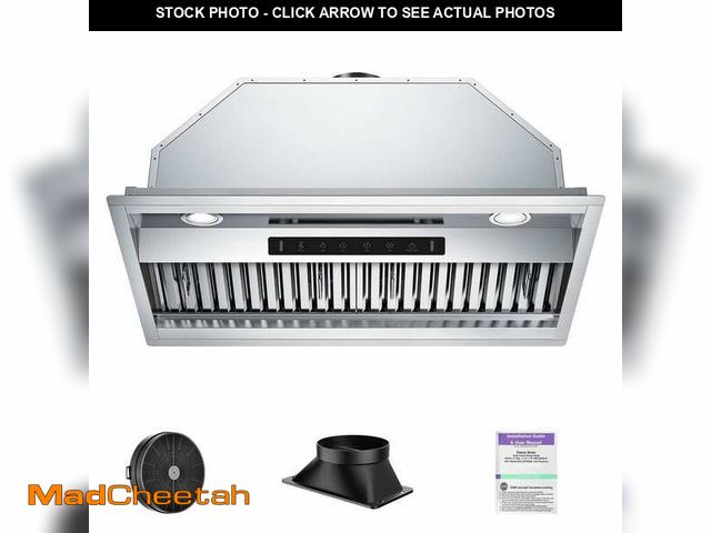 Lot 74-12548305 - VIKIO 30 in. 900 CFM Convertible Insert Range Hood in Stainless Steel with LED, Charcoal Filter and ...