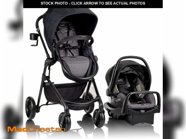 Lot 74-13562364 - Evenflo Pivot Modular Travel System with SafeMax Car Seat - UNUSED