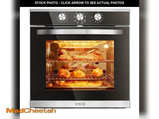 Lot 74-13821624 - (SOME DAMAGE) VIKIO 24 in. 2.83 cu. ft. single Electric Wall Oven with Convection and Manual Clean i...
