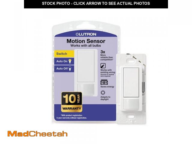 Lot 74-12533582 - Lutron Maestro Motion Sensor Switch, 2 Amp/Single-Pole, White (MS-OPS2H-WH) - UNUSED