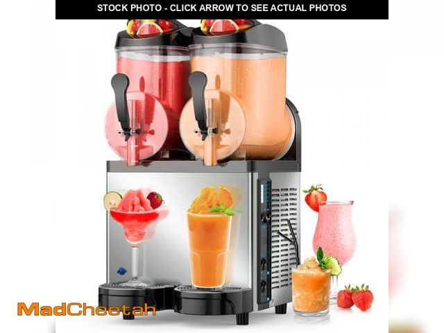 Lot 74-12413974 - Hooure Commercial Slushy Machine 910 oz. 12l x 2 Food-Grade PC Tank Silver Snow Cone Machine, 500-Wa...
