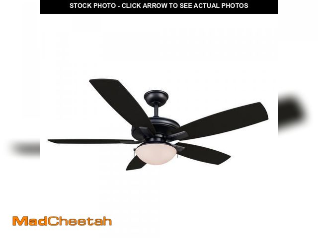 Lot 74-12405701 - (MISSING GLASS SHADE) Gazebo III 52 in. Indoor/Outdoor Wet Rated Natural Iron Ceiling Fan with LED B...