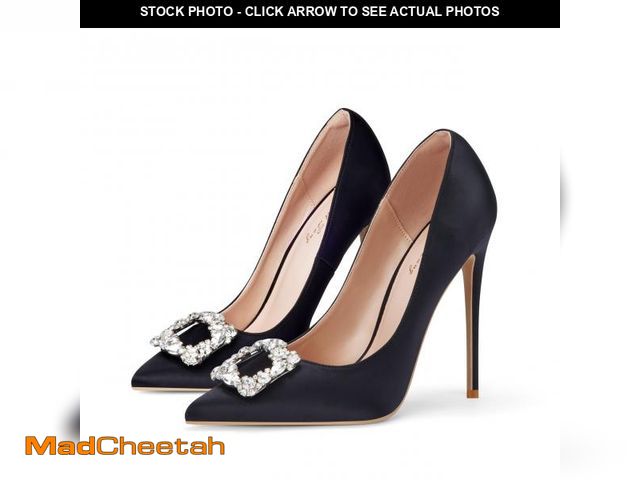 Lot 74-12306052 - Elisabet Tang Women's High Heels,4.72 Inch Satin Glitter Rhinestone Stiletto Pumps for Women Sexy Cl...