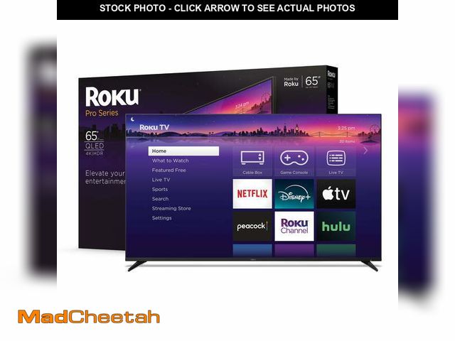 Lot 74-12568943 - Roku Smart TV 2025 â 65-Inch Pro Series 4K QLED Mini-LED â TV With Backlit Voice Remote Pro - UN...