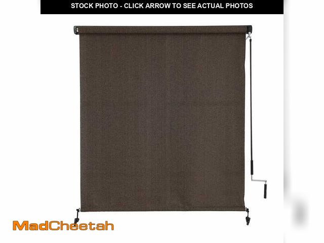 Lot 74-14437681 - Mocha Cordless 90% UV Blocking Outdoor Shades-Exterior Roller Shade, HDPE Material Fabric, 72 in. W ...