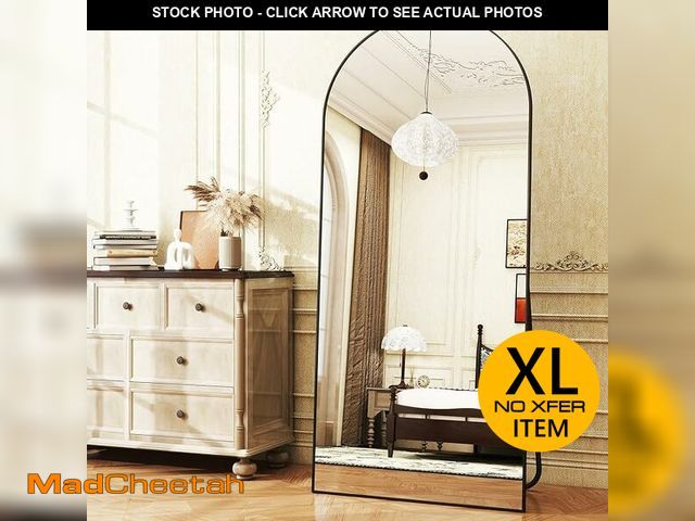 Lot 74-12647225 - (MISSING HARDWARE) Arched Full-Length Mirror, 36"x78" Arched Floor Mirror with Stand, Wall-Mounted f...