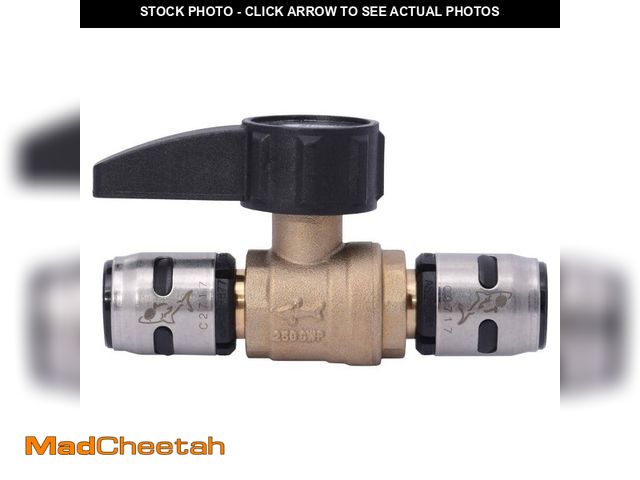 Lot 74-14327249 - Sharkbite EvoPEX 1/2in Push T x 1/2in D Push Brass Ball Valve (2PACK) - UNUSED