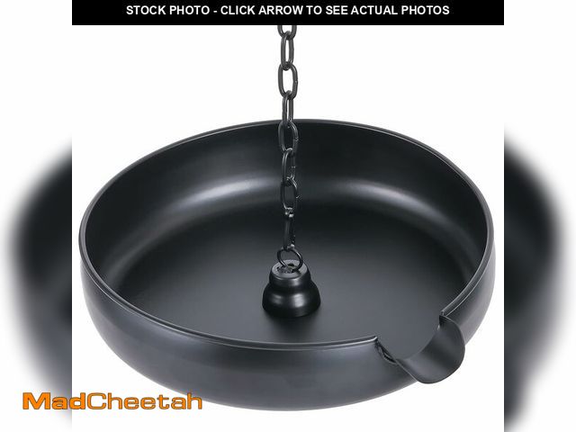 Lot 74-14212850 - Rain Chain Anchoring Basin, Metal Bowl for Rain Chain Downspout Gutters, Black Rain Chain Basin of C...