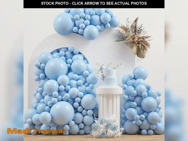Lot 74-14149168 - JZCZOEB Double Stuffed Pastel Blue Balloons Different Size 115Pcs 5/10/12/18 Inch Macaron Light Blue...