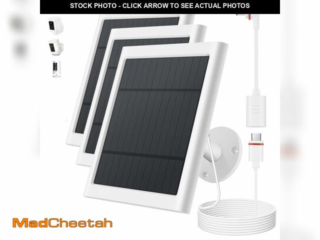 Lot 74-13574709 - Solar Panel for Ring Camera, 3 Pack 4W Solar Charger Compatible with Rings Spotlight &amp;All-New St...