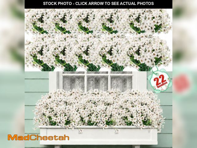Lot 74-14205243 - 22 Pack Artificial Flowers Outdoor Fake Plants, Faux Flowers UV Resistant with Plastic Plants, Faux ...