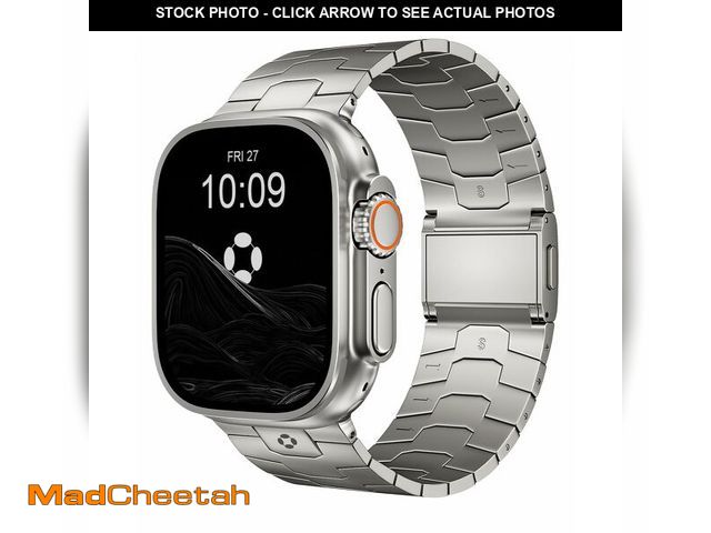Lot 74-13960352 - FiNESTONE 26mm Titanium Band for Apple Watch Ultra 2/Ultra 3 49mm, Rugged Metal Watch Band for Men, ...