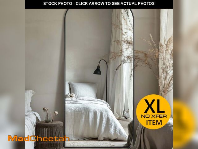 Lot 74-14308114 - Antok 76"x34.1" Floor Mirror, Arched Full Body Standing Mirror for Bedroom &amp; Living Room, Black ...
