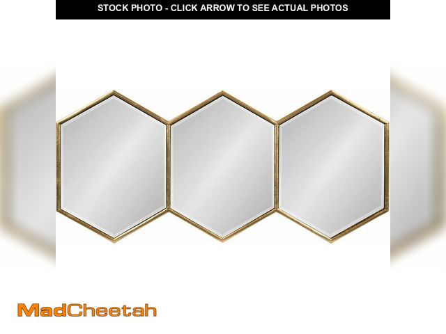 Lot 74-11201808 - Kate and Laurel Royce Modern Glam Hexagon Trio Accent Wall Mirror, 30x14 Gold - UNUSED