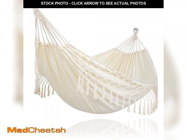 Lot 74-12313397 - SUNCREAT Portable Camping Hammock for Outside, Heavy Duty 2 Person Hammock Bed for Tree, Beige with ...