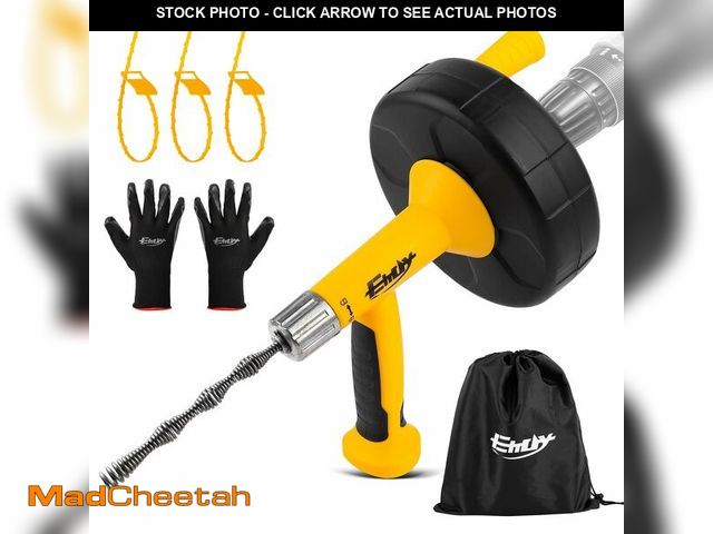 Lot 74-14266652 - EHDY Drain Auger, Drain Snake with Drill Adapter, 25ft Plumbing Auger Heavy Duty Flexible Sink Steel...