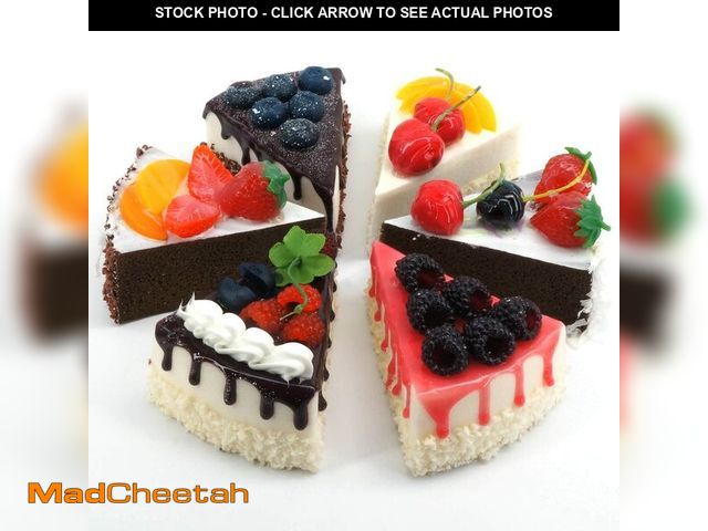 Lot 74-14143064 - [6-Pack] Faux Slice Cake - Artificial Desserts Replica for Kitchen and Bakery Shop Display (Multi) -...
