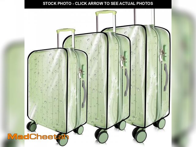 Lot 74-11552426 - KSSZZCO 3 Pieces Thicken Clear Luggage Cover Protector, 20" 24" 28" PVC Luggage Covers for Suitcase ...