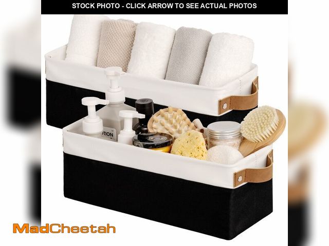 Lot 74-12706080 - StorageWorks Narrow Storage Bins, Small Basket for Closet and Shelves, Fabric Organizer with Handles...