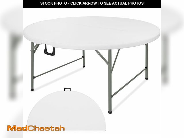 Lot 74-12658663 - JALANCY 5 FT Round Folding Tables with Carrying Handle 60 inch Heavy Duty Portable Plastic Commercia...