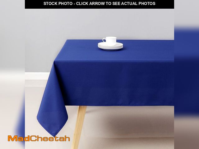 Lot 74-14482636 - Wewoch Royal Blue Rectangle Tablecloth Water Resistant Washable Polyester Table Cloth for Dining,Kit...