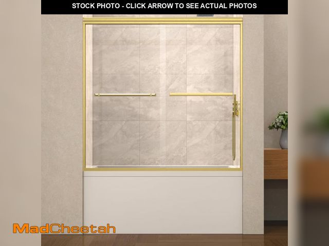 Lot 74-12429224 - ENSO SENKA 60" W x 58" H Semi-Frameless Bypass Sliding Bathtub Shower Door, Easy-to-Clean Treated Cl...