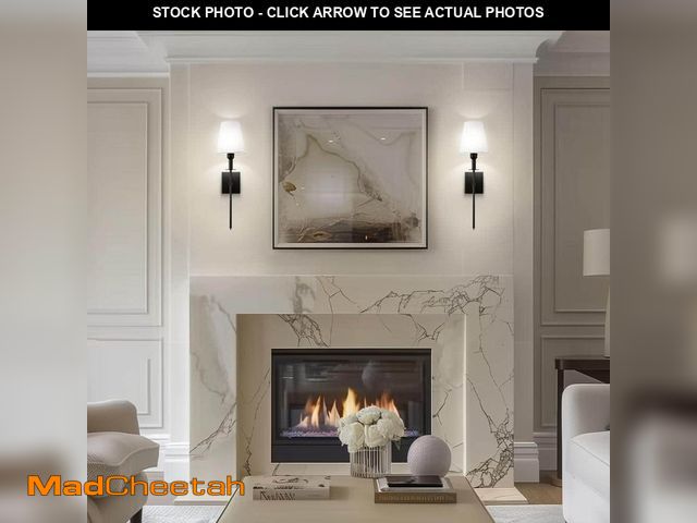 Lot 74-14223697 - YANSUN 6 in. 1-Light Black Square Wall Sconces with Remote, Dimmable Modern Bedroom Wall Lights (2-P...