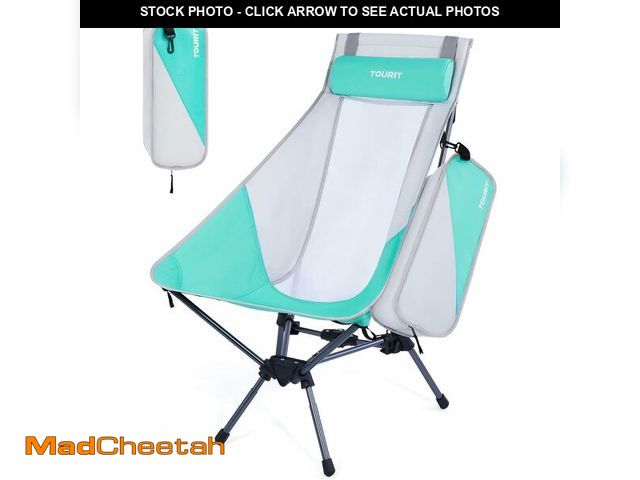 Lot 74-13052776 - TOURIT Portable Folding Camping Backpack Chair with Head Support, High Back Stable Compact Outdoor C...