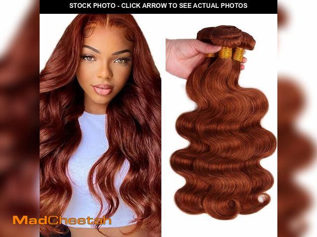 Lot 74-14297423 - Giginger 10 12 14 Inch Reddish Brown Body Wave Bundles Color 33 Human Hair Body Wave Bundles Human H...