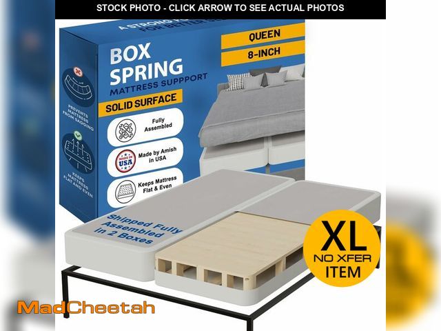 Lot 74-12659242 - Greaton, Solid Surface Box Spring Bed Base Queen Size, 8-Inch Wood Amish Made in USA Ã¢â¬â Quiet ...