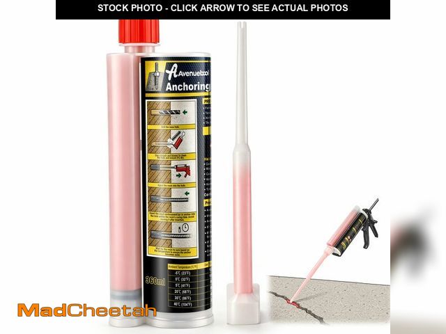 Lot 74-14378159 - Avenuebool High Strength Concrete Epoxy, 12 oz Fast Setting Anchoring Adhesive, Red Caulking Adhesiv...