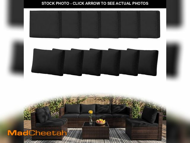 Lot 74-14209727 - Huasperozi 12Pcs Outdoor Couch Cushion Covers with Zipper, Water-Resistant Patio Cushion Covers, Max...