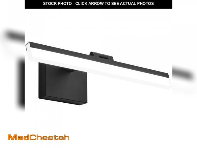 Lot 74-12153903 - SOLFART 18Inch LED Vanity Light Bathroom Light Fixtures Over Mirror Black Vanity Lights for Bathroom...