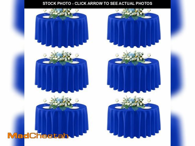 Lot 74-14272031 - sancua Royal Blue Round Tablecloths 90 Inch, 6 Pack - Circle Fabric Table Cloth for July 4th Indepen...