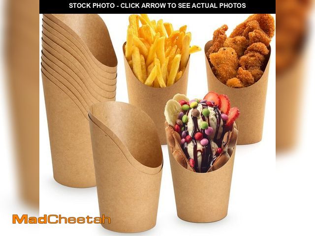 Lot 74-14205038 - 150 Pieces French Fry Cups Holder Charcuterie Cups Disposable Snack Cups Take-out Party Baking Suppl...