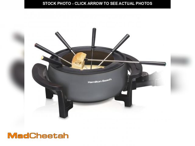 Lot 74-11550831 - Hamilton Beach 12 Cup Electric Fondue Pot Set with Temperature Control, 6-Color Coded Forks, for Che...