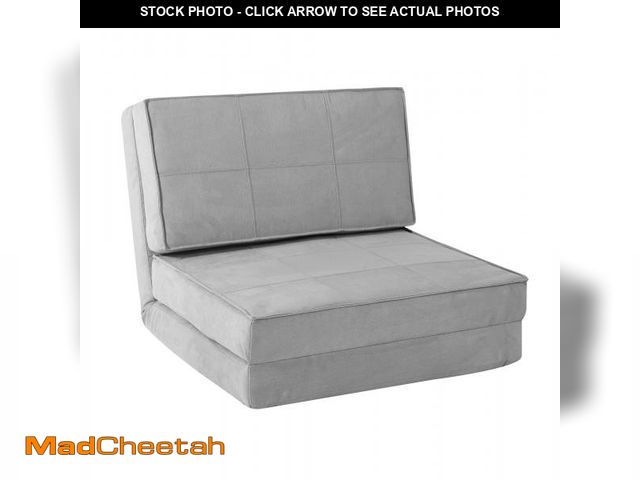 Lot 74-12426251 - Your Zone Ultra Soft Suede 3 Position Convertible Lounge Flip Chair  Silver - UNUSED