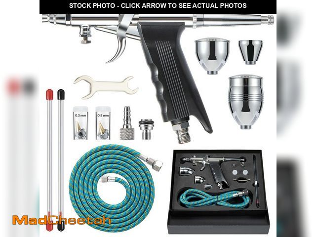 Lot 74-14294242 - Airbrush Kit, Air Brush Painting Set, Double Action Trigger Airbrush Gun with 0.3mm/0.5mm/0.8mm Need...