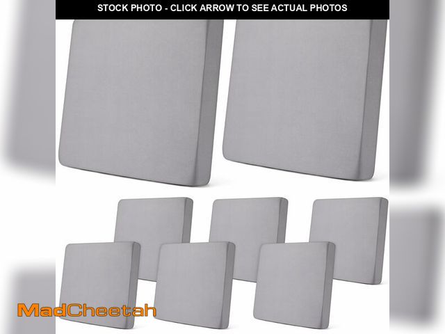 Lot 74-12457052 - Newwiee 8Pcs Patio Cushion Covers Stretch Outdoor Cushion Cover Replacement for Patio Furniture Sofa...