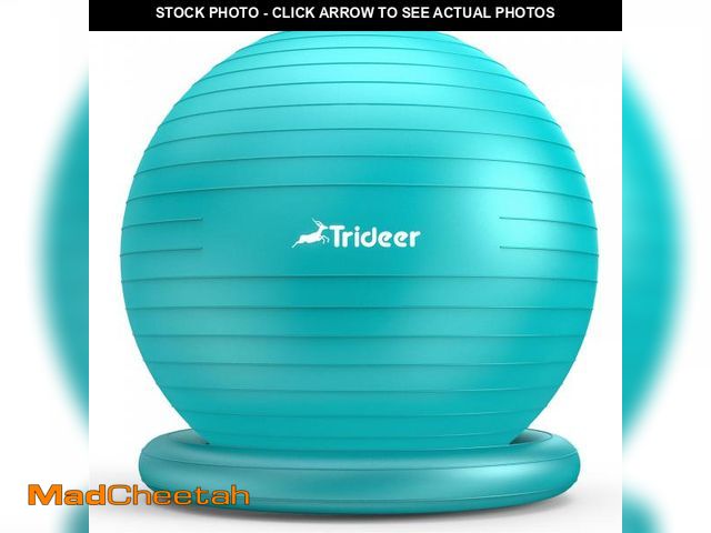 Lot 74-11557980 - Trideer Yoga Ball Chair with Base for Home Office Desk, Stability &amp; Fitness Ball Seat to Relieve...