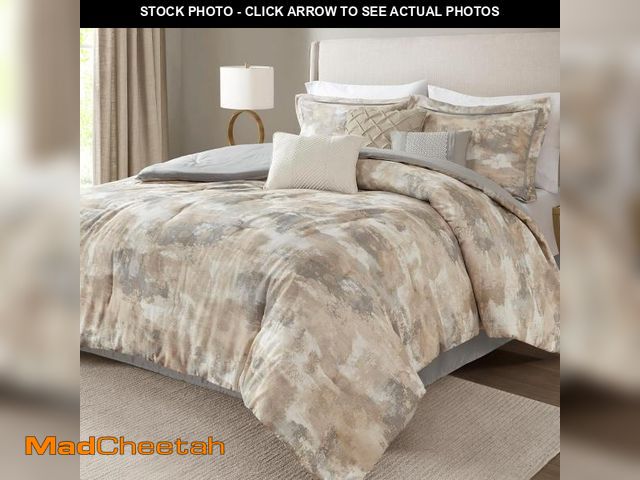 Lot 74-12366162 - Madison Park Queen Comforter Set, Abstract Print with Luxurious Texture, Fluffy Queen Bedding Sets, ...